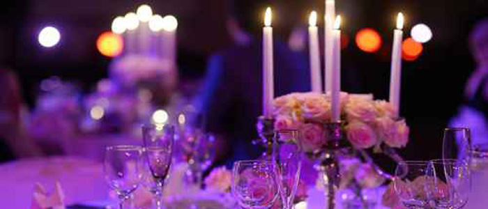 Table set for an event party