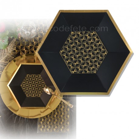 assiettes-theme-art-deco-lot-de-10